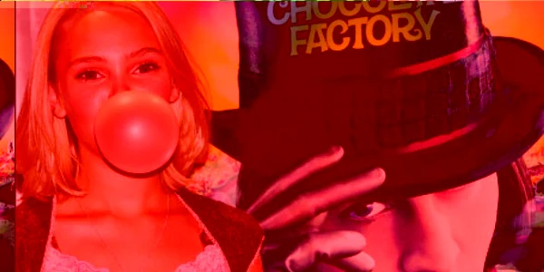 Annasophia Robb, interpreta personajului Violet Beauregarde din „Charlie şi fabrica  de ciocolată“, la un concurs de mestecat gumă, inspirat din film Foto: GULIVER/GETTY