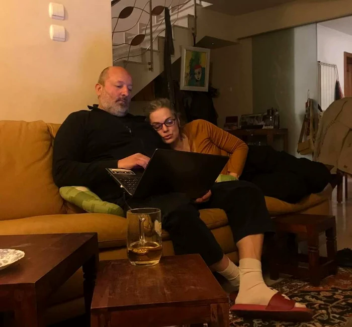 Maia, cu cei trei copii: Tudor, Cabria şi Isadora