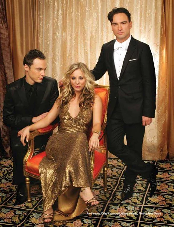 Kaley Cuoco, alături de colegii din "Teoria Big-Bang-ului", Jim Parsons şi Johnny Galecki