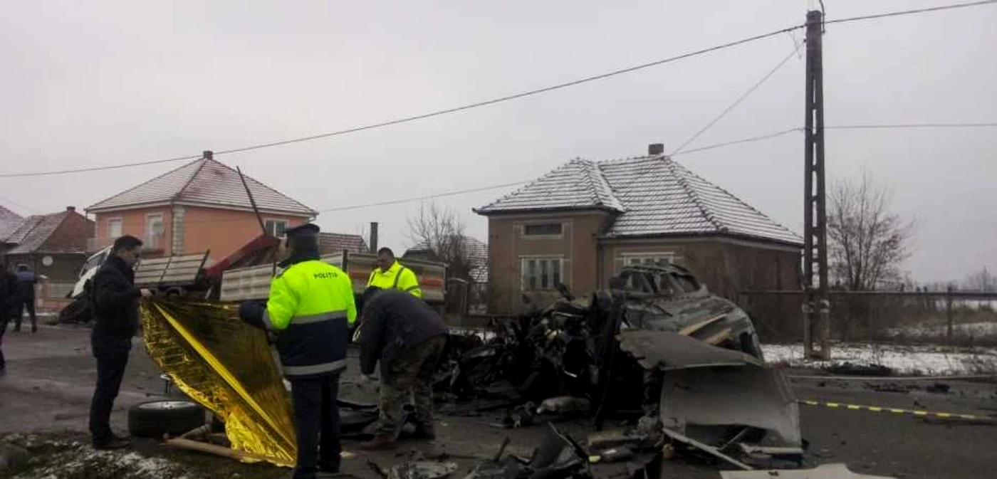 Accidentul rutier a avut loc azi dimineaţă la intrarea în Ardud. Foto: Alexandra Ardelean