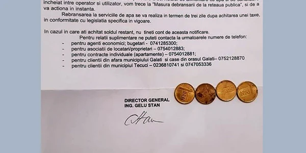 Notificarea pentru datoria de 4 bani FOTO Facebook