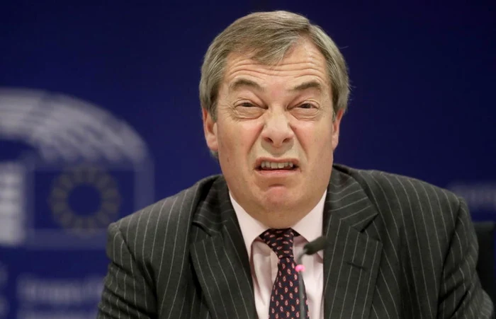 Nigel Farage, militant pentru Brexit, strâmbă din nas a dezgust