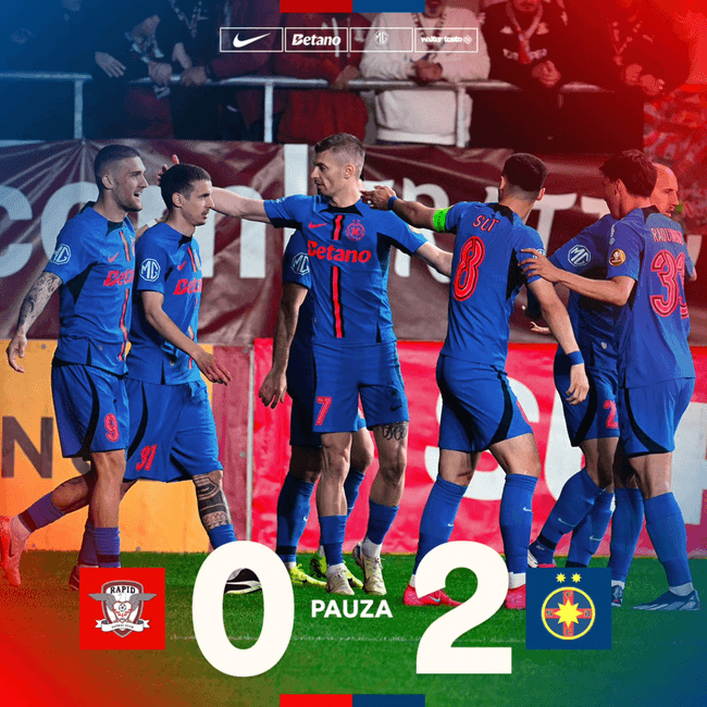 FCSB s-a impus pe terenul Rapidului. Foto Facebook FCSB