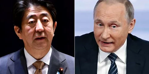 Premierul japonez Shinzo Abe si presedintele rus Vladimir Putin FOTO NDTV