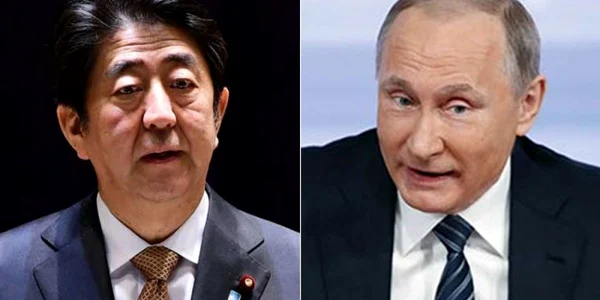Premierul japonez Shinzo Abe si presedintele rus Vladimir Putin FOTO NDTV