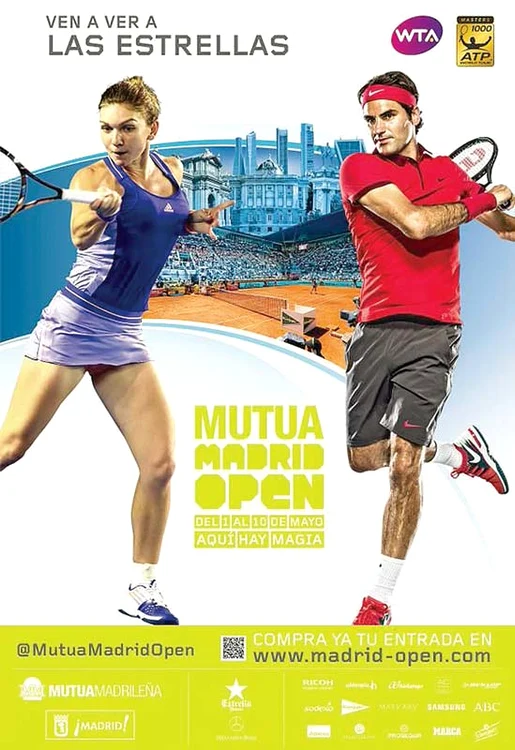 Simona şi Roger  Federer sunt pe afişul  turneului de la Madrid