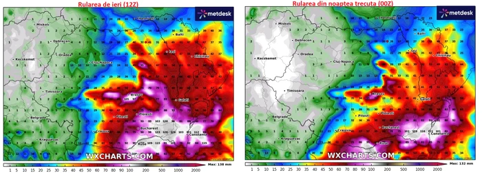 Hărți publicate pe pagina Climatologie si Prognoze globale. FOTO FB Climatologie si Prognoze globale