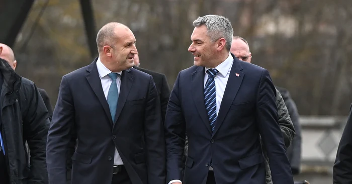 Karl Nehammer și Rumen Radev nu au vrut întrebări de la presa română FOTO EPA-EFE