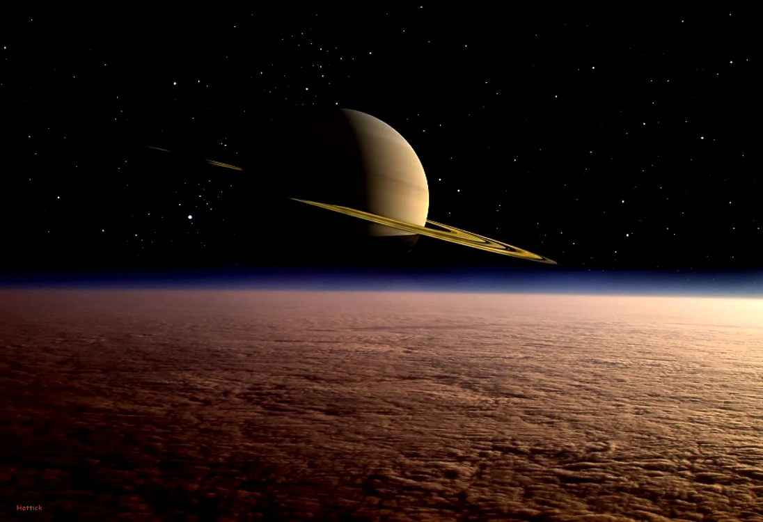 Aşa se vede Saturn de pe satelitul Titan. FOTO Iasos.com
