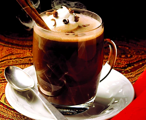 Steaming Hot Chocolate with Whipped Cream; Cinnamon Stick jpeg