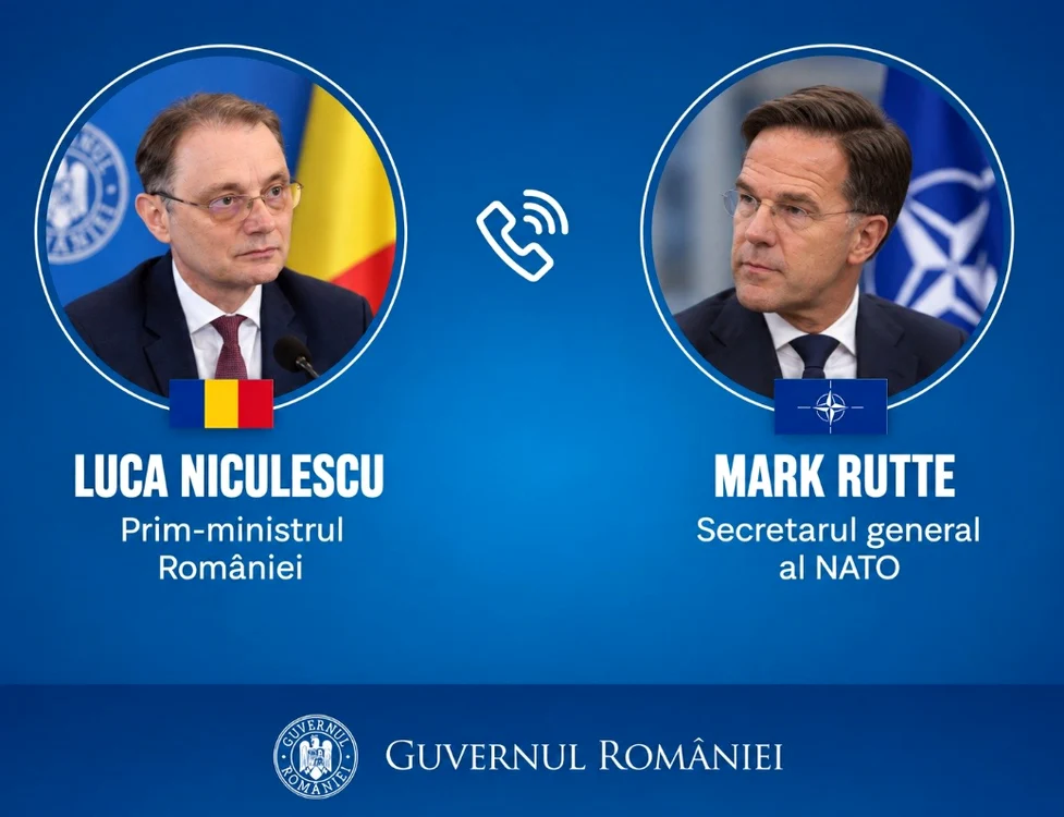 Premierul Luca Niculescu a discutat telefonic cu secretarul general al NATO, Mark Rutte.