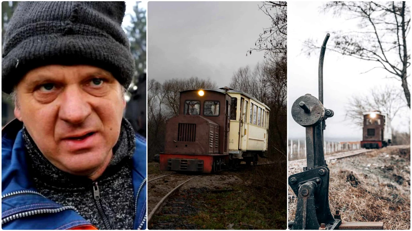 Georg Hocevar și noua cale ferată. Foto: Daniel Guță, G. Hocevar