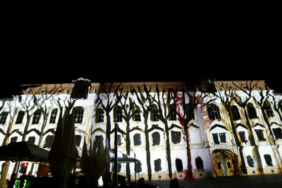 Sute de timisoreni au venit in Piata Unirii pentru a urmari proiectiile