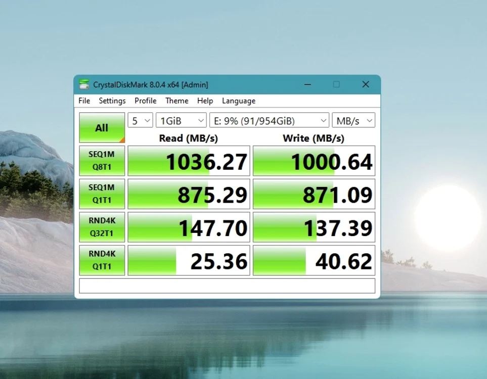 ADATA LEGEND 710 test sintetic CrystalDiskMark