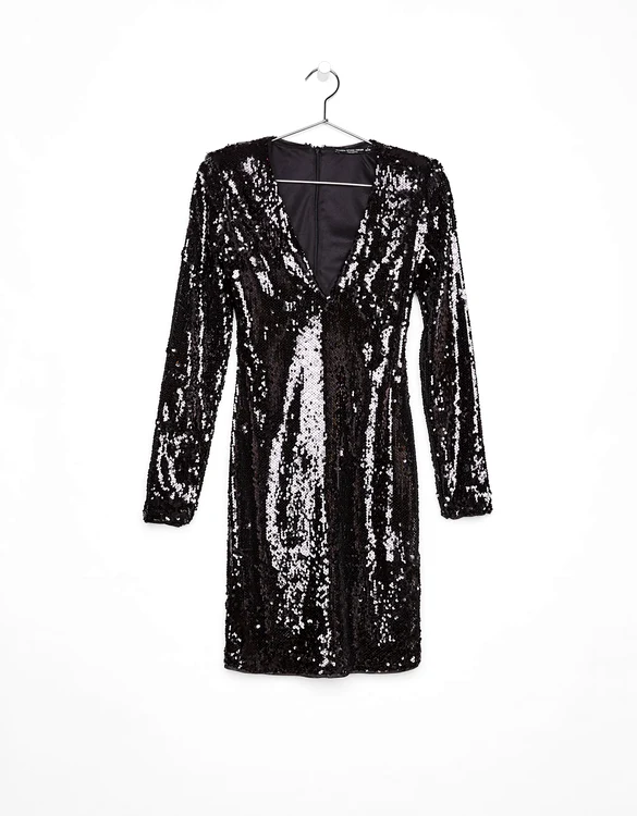 Rochie cu paiete, Bershka, 199,90 lei jpg jpeg