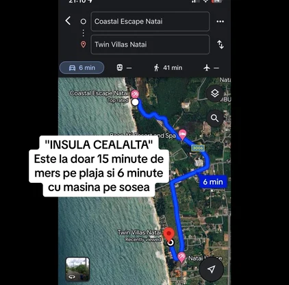 Distanța dintre cele două vile / foto: Captură TikTok