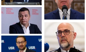 Nicusor Dan, Sorin Grindeanu, Dominic Fritz, Ilie Bolojan, Kelemen Hunor FOTO Colaj Adevărul