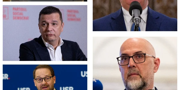 Nicusor Dan, Sorin Grindeanu, Dominic Fritz, Ilie Bolojan, Kelemen Hunor FOTO Colaj Adevărul
