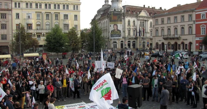 Clujenii au protestat din nou la adresa proiectului RMGC.