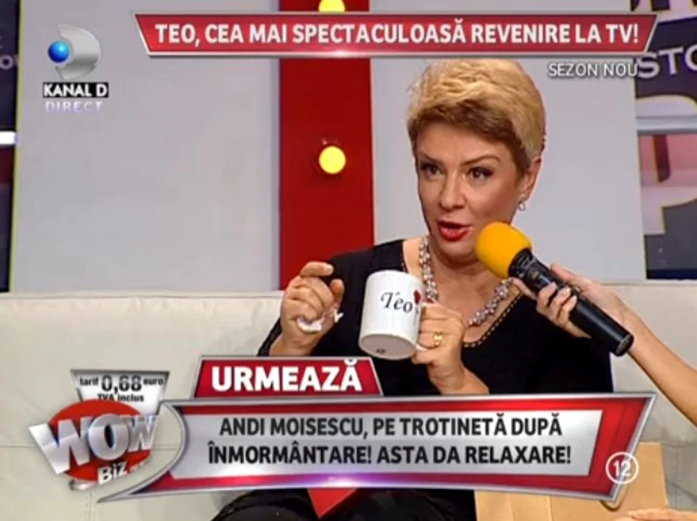 Vedeta a fost foarte încântată de cana pe care a primit-o (captură: WOWbiz)