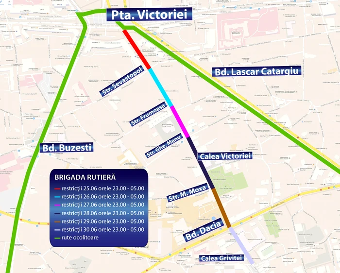 Harta restricțiilor de circulație, de Brigada Rutieră