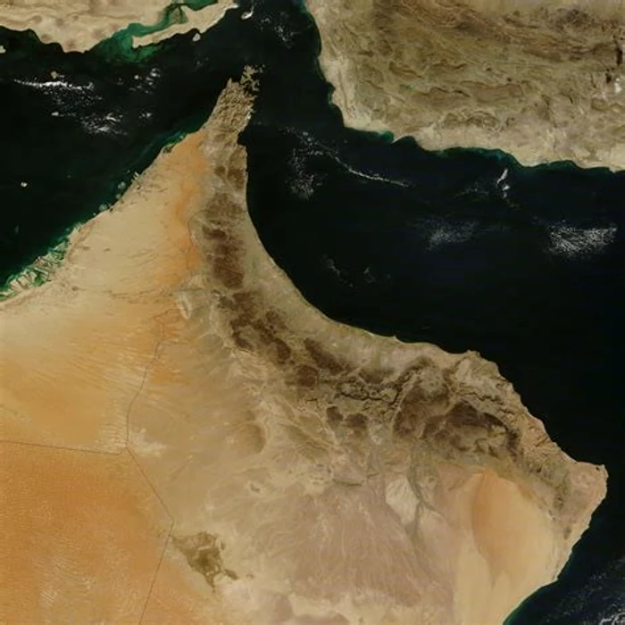 Fotografie din satelit asupra Golfului Oman. Credit foto: NASA