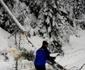 Drumul a fost blocat în zona Cheile Tătarului. FOTO IJJ Dâmbovița