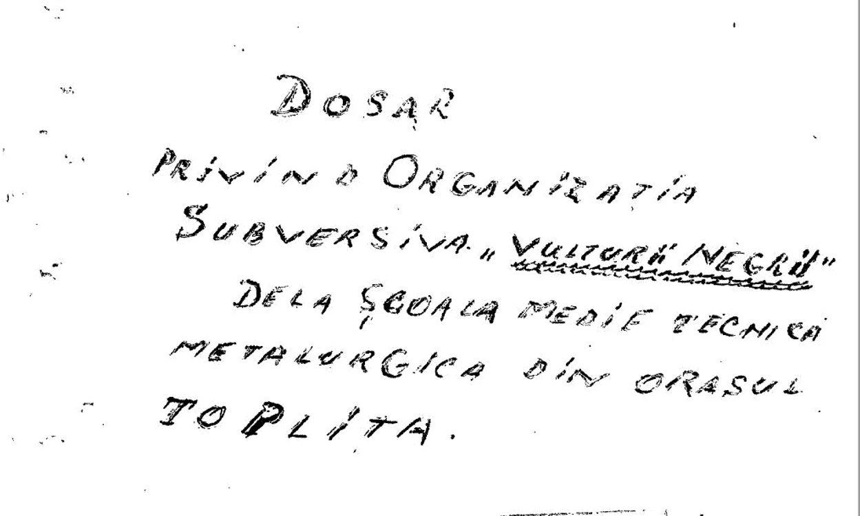Coperta dosarului privind organizația tinerilor din Harghita FOTO Ana Glavce