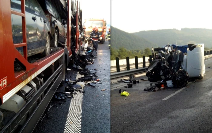 Accident pe Autostrada A1, între Deva şi Ilia. Foto: DRDP Timişoara / Facebook