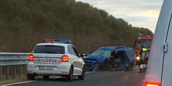 Imagine de la accidentul de pe DN22 B FOTO Grupul Şoferilor din Galaţi