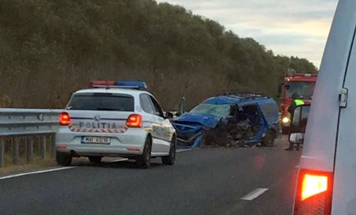 Imagine de la accidentul de pe DN22 B FOTO Grupul Şoferilor din Galaţi