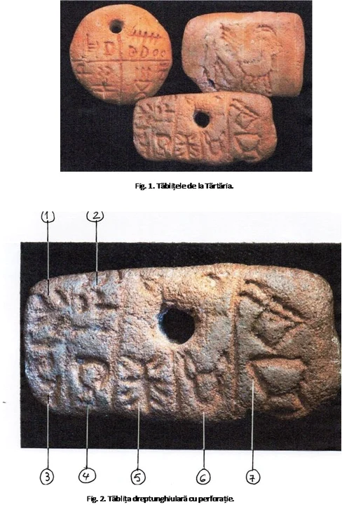 Fig.1. Tartaria tablets,  Fig.2. Rectangular tablet with a middle hole.