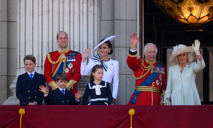 Printul George, Printul William, Printul Louis, Printesa Kate, Printesa Charlotte, Regele Charles si Regina Camilla la Trooping the Colour 2024  profimedia 0881837144 jpg