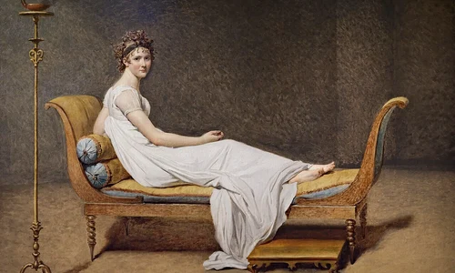 Portretul doamnei Récamier, pictat de Jacques-Louis David (1800), aflat în patrimoniul Muzeului Luvru din Paris (© Wikimedia Commons)