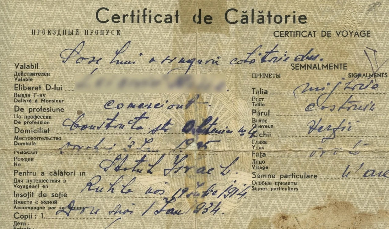 Certificat de călătorie pentru evrei Colecţie Photo Historia