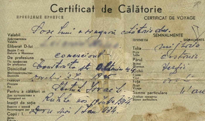 Certificat de călătorie pentru evrei Colecţie Photo Historia