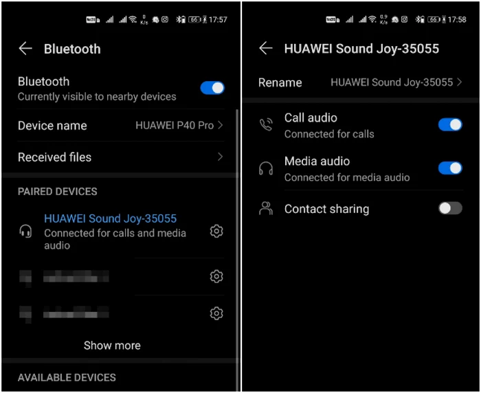 HUAWEI Sound Joy meniu