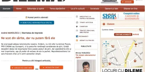 Din 15 februarie, conţinutul online al publicaţiei „Dilema Veche“ este aproape exclusiv contra cost