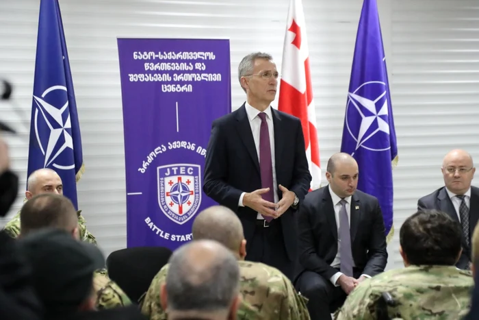 Jens Stoltenberg în vizită în Georgia FOTO EPA-EFE