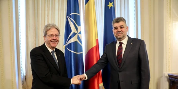 Marcel Ciolacu si Paolo Gentiloni FOTO Twitter Marcel Ciolacu