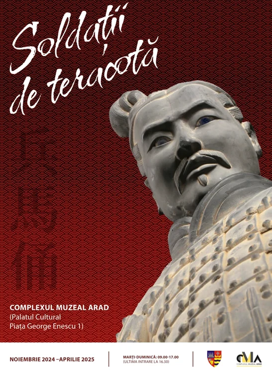 Expoziția „Soldații de teracotă - Armata nemuritoare a primului împărat chinez”, la Arad (foto: Complexul Muzeal Arad)