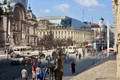 Tot Calea Victoriei şi traficul de odinioară şi de acum, în faţa Palatului CEC jpeg