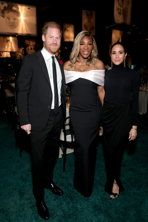 Prințul Harry, Meghan Markle și Serena Williams foto Getty Images jpg