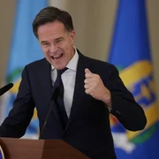 Nicușor Dan și Mark Rutte susțin declarații comune de presă după întâlnirea de la Palatul Cotroceni. FOTO Inquam Photos / George Călin