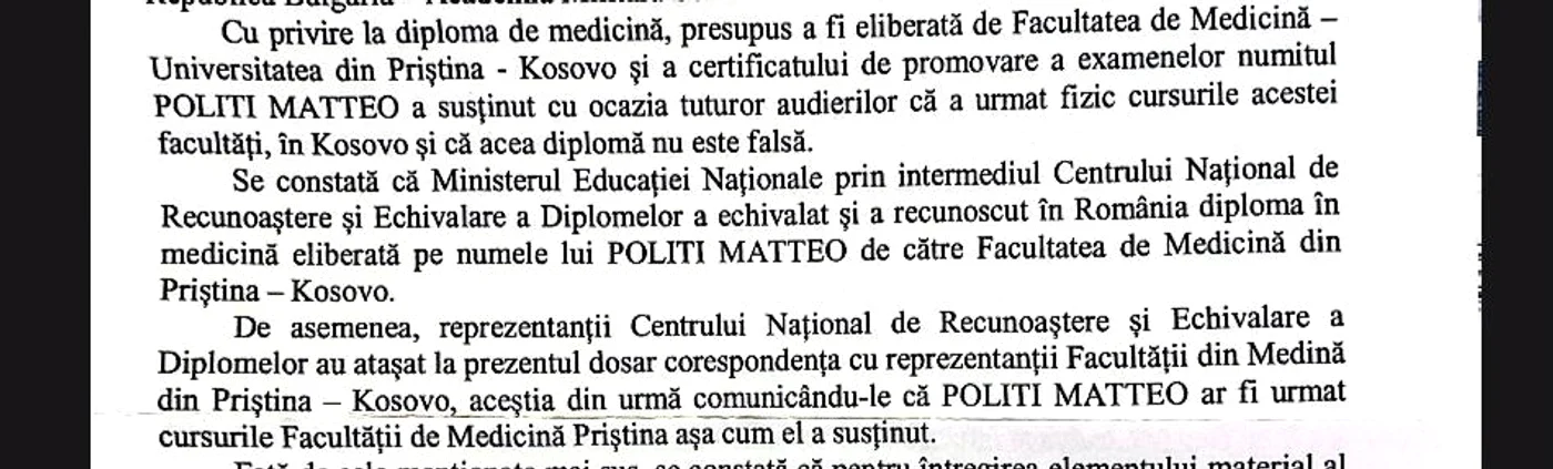 Documentul care atestă faptul că diplomele lui Politi nu sunt false / Sursă: Click!