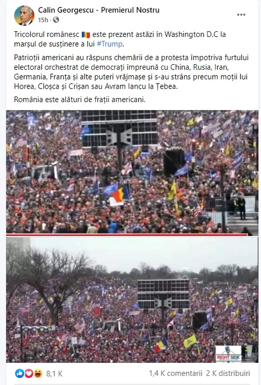 Pagina de Facebook unde au apărut imaginile cu drapelui României este a celor de la AUR