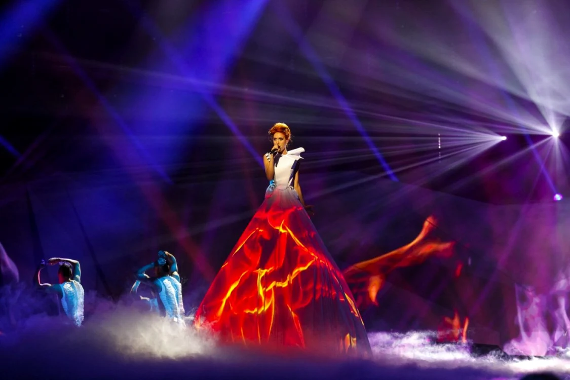 Aliona Moon la repetiţia generală înainte de semifinală FOTO: eurovision.tv