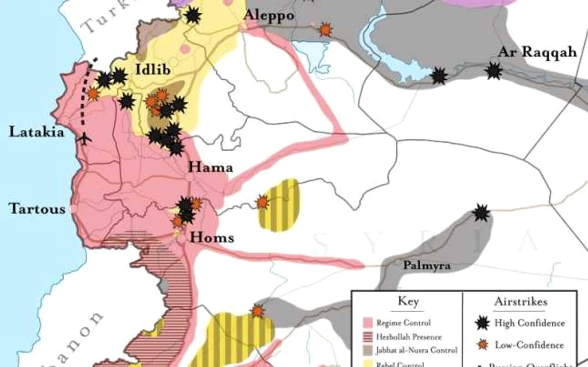 Lovituri aeriene ruseşti în Siria 30 septembrie - 5 octombrie 2015 Sursă