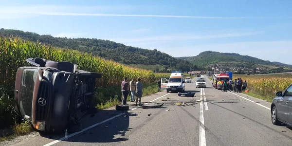 Accident rutier cu trei victime pe DN 14 în Şaroş pe Târnave la Sibiu Foto Adevărul