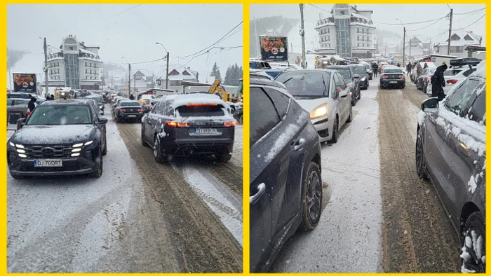Drumul spre stațiunea Rânca este blocat de mașini